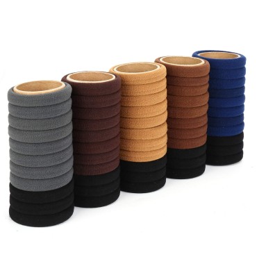 50PCS Hair Ties for Women, Cotton Seamless Hair Ba...