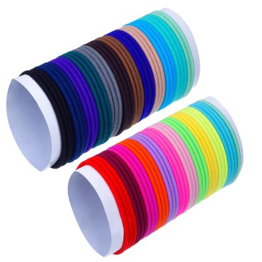 69 Pieces 3mm Multicolor Elastic Hair Band No Meta...