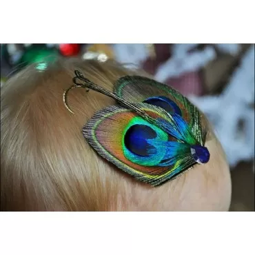 Women Bohemian Peacock Feather Hair Clip Hair Pin ...