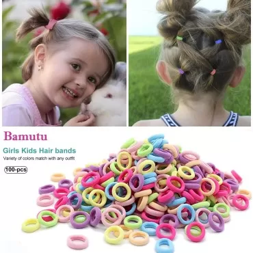 100 PCS Cotton Hair Ties Elastic Hair Ties Mini Ha...