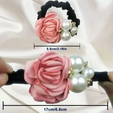 ELANE 8 Pcs Flower Hair Ties,Fancy Hair Accessories for Women Hair Flowers for Women,Elegant Hair Accessories for Women