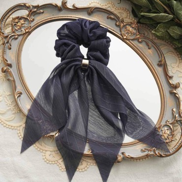 Outyua Bowknot Solid Hair Scrunchies Chiffon Hair ...