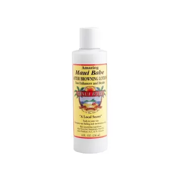 Maui Babe After Browning Lotion 8oz & Maui Babe Body Butter 8.3oz - Tan Enhancer Lotion & Body Butter with Iridescent Pink Bag - Amazing Maui Babe After Tan Moisturizer Lotion Kit - Hawaiian After Sun Lotion Tan Extender