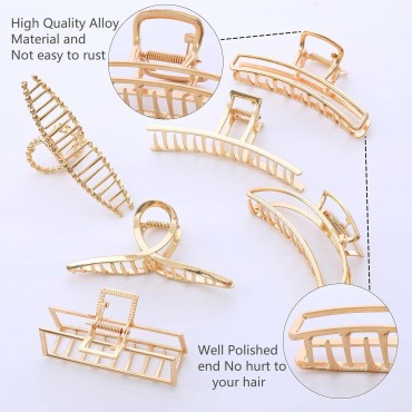 LUKACY 6 Pack Large Metal Hair Claw Clips - 4 Inch...