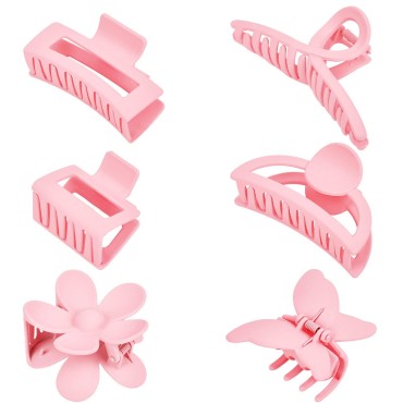 Pink Hair Clips, 6 Pack Cute Hair Clips for Thin T...