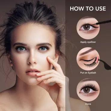 Magnetic Eyelashes Magnetic lashes Eyelashes magnetic lashes natural Magnetic Eyelashes with Eyeliner False Eyelashes Natural Look-No Glue Needed (5-Pairs)