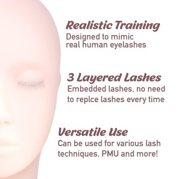 Amber Lash Mannequin Head With Embedded Layered ey...