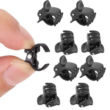 100PCS Mini Hair Clips, Black Plastic Stylish Jaw ...