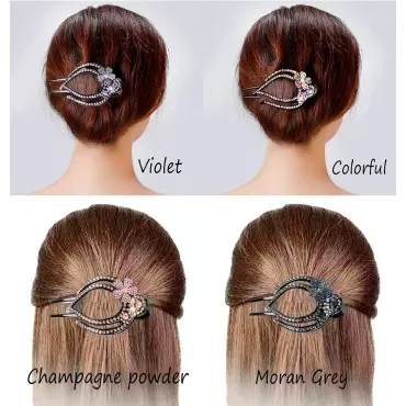 Yusier 2PCS Heart-Shaped Rhinestone Hair Clips for...
