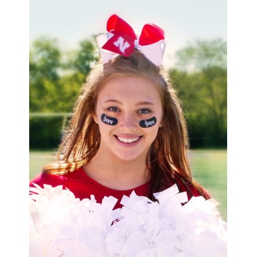 Divine Creations Girls' Collegiate Themed Game Day Two-Tone Hair Bow by Wee Ones on a WeeStay Clip, Classic Grosgrain, King, Ohio State