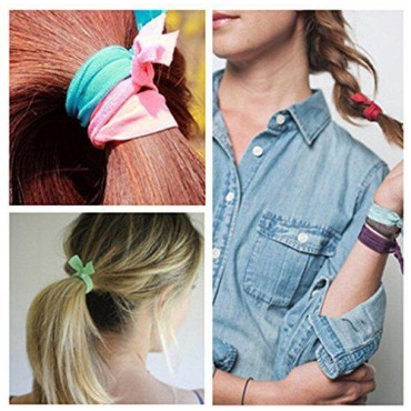 120 Pcs Elastic Hair Ties Ribbon Hair Ties Black W...