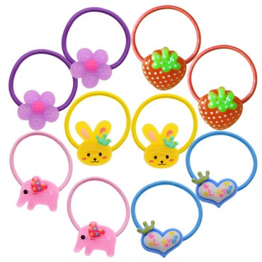 50 Pcs (25 Pairs) Cartoon Elastic Hair Ties Little...