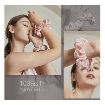 Scrunchies Silk Hair Ties Satin Scrunchies Women Girls Hair Elastics Bands Ponytail Satin Headbands Accessories pink red
