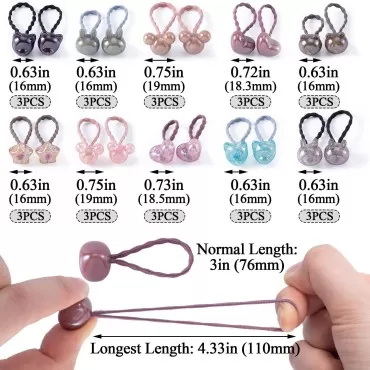 30pcs Elastic Hair Ties, PAGOW Colorful Ponytail H...