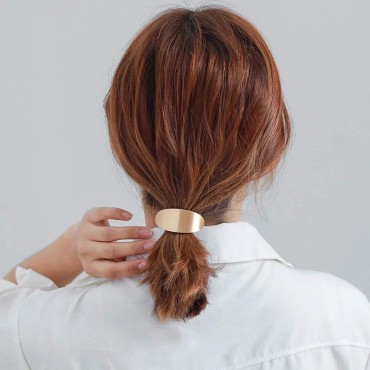10 Pcs Metal Elastic Hair Bands for Women Girls,Gold Metal Hair Ties Ponytail Holder Hair Accessories Elastic Rubber Hairband Alloy Hair Cuff Wrap