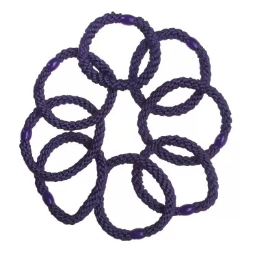 L. Erickson Grab & Go Ponytail Holders, Purple, Set of Eight - Exceptionally Secure with Gentle Hold