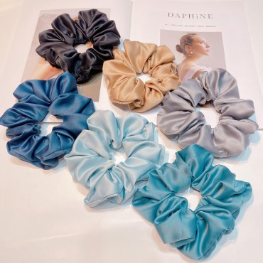 6 Pieces Satin Silk Scrunchies for hair, Big Hair ...