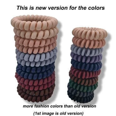 WECTORY Plastic Spiral Hair Ties, New 6 Matte Colo...