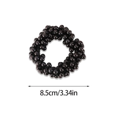 KuuGuu 4 PACK Pearl Hair Ties black Weave Hair Scrunchies Stretch Hair Rope Accessories for Women and Girls