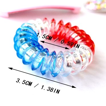 FINDYOU 40 Pcs Small Spiral Hair Ties for Women Coil Hair Ties for Girls Plastic Hair Ties Clear Hair Ties Elastic Hair Ties No Damage Baby Hair Ties for Thick Hair
