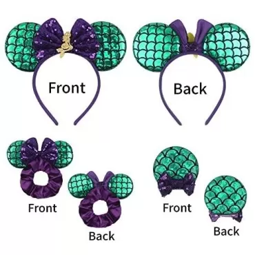 zhezesmila Mermaid Ears Mouse Headband, Little Mer...