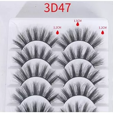 WOIWO New False Eyelashes 5 Pairs of Hand-made 3D-...