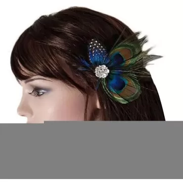 Women Bohemian Peacock Feather Hair Clip Hair Pin ...