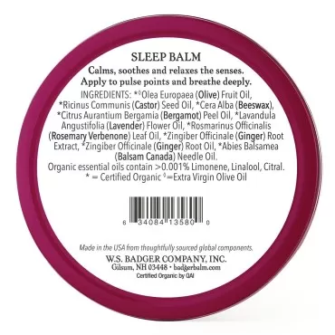 Badger - Sleep Balm, Lavender & Bergamot, Natural ...