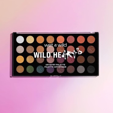 wet n wild Artistry Eyeshadow Makeup Palette Wild Heart, 32-Piece Makeup Set, Highly-Pigmented Matte, Shimmer, Metallic Finishes, Long Lasting, Blendable, Make Up Eye Shadows Cosmetics