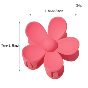 Manzelun Flower Claw Clip,Matte Cute Plastic Flower Hair Clips for Women,Kawaii Flower Clips for Hair,Large Neutral Jaw Clamps Flower Clips,6 Pack