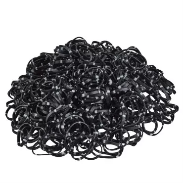 Scunci No-Damage Mini Elastic Hair Rubber Band Polybands, Soft Hair Elastics Ties Bands, 500-Pieces (Black/White)