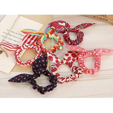 WOIWO 20 Pcs Cute Girls Rabbit Ear Elastic Hair Ti...