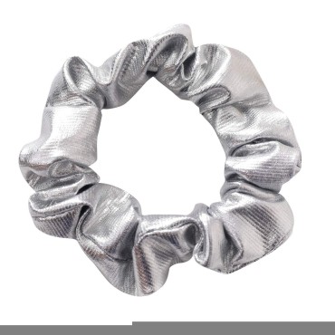 4 Pack Gold or Silver Metallic Leather Hair Scrunc...