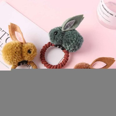5pcs Cute Hair Scrunchies Hair Ball Rabbit Bunny H...