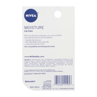 NIVEA A Kiss of Moisture Essential Lip Care 0.17 oz (Pack of 4)