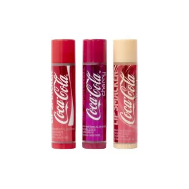 Lip Smacker Coca Cola Cherry, Coca Cola Vanilla and Original Coca Cola Trio Lip Balm Set