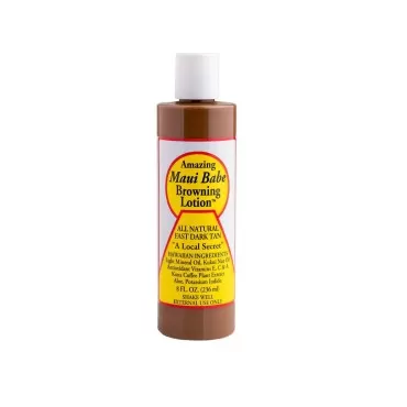 Maui Babe Browning Lotion 8oz & Maui Babe Coffee Scrub 8oz - Outdoor Tanning Lotion & Coffee Scrub with Mitt & 2 Exfoliation Gloves - Amazing Maui Babe Suntan Lotion Kit - Hawaiian Dark Tanning Formula Sun Tanning Lotion