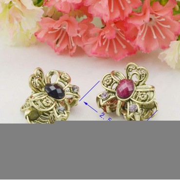 12PCS Vintage Chic Metal Alloy Rhinestone Mini Fan...