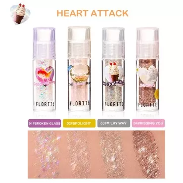 2PCS Flortte Liquid Glitter Eyeshadow, Korean Make...
