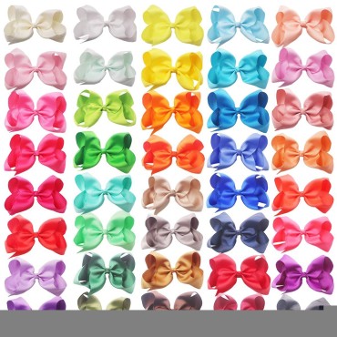 Yxiang 40PCS 6Inches Hair Bows Clips for Girls, Bi...