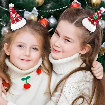 JEAIRTS Light Up Christmas Hair Clips Xmas Hat Hair Pins Headpiece Cute Christmas Barrettes Led Holiday Hair Accessories (D-Christmas Tree)