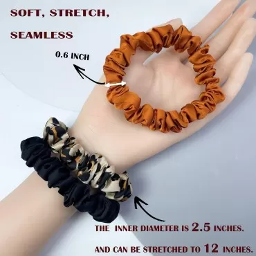 Firecolor Chic 9 Pcs Satin Silk Scrunchies Hair Ties Ropes Scrunchy Hair Strong Elastics Bands Ponytail Holder Elegant Fancy Pack of Neutral Sturdy Hair Accessories Women Girls No Damage(L+M+S, Set 2)