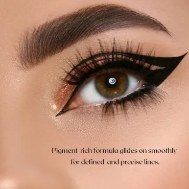 EDA LUXURY BEAUTY Diamond Liquid Ultra-Precise Eyeliner, Sharp Definition Eye Makeup Pen, Flawless Cat Eye Look, Long-Lasting - Waterproof, Vegan, Paraben-Free - Intense Shiny Black