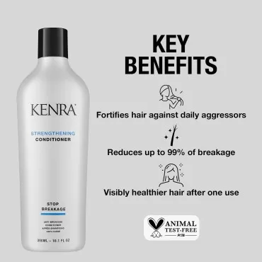 Kenra Strengthening Conditioner | Stop Breakage | Reduces Up To 99% Of Breakage & Provides Hair Breakage Repair | Fortifies Hair Against Daily Aggressors | All Hair Types | 33.8 fl. Oz