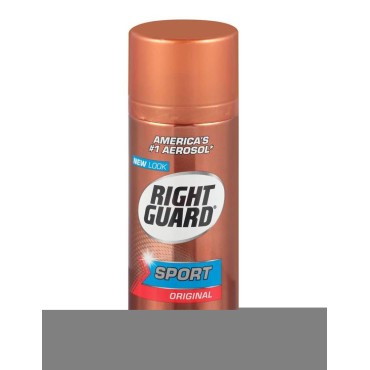 Right Guard Sport Deodorant, Aerosol, Original 8.5 oz (Pack of 6)