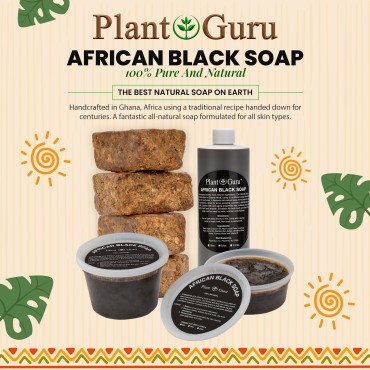 Raw African Black Soap 1 lb. Bar From Ghana 100% Pure Natural Acne Treatment, Aids Eczema & Psoriasis Therapy, Dry Skin, Scar Removal, Pimples and Blackhead, Face Scrub & Body Wash