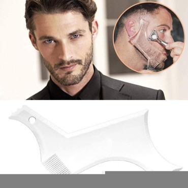 Beard Shaper Template Shaping Tool,Kucheed Premium Quality Template Shaping for Goatee Mustache Sideburns Facial Hair Trimming Grooming Guide for Men Jaw Cheek Neck Line Symmetric Curve