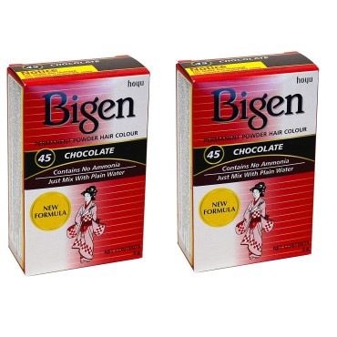 Bigen Powder Hair Color #45 Chocolate 0.21oz (2 Pa...