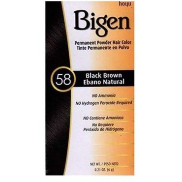 Bigen Permanent Powder Hair Color 58 Black Brown 1...