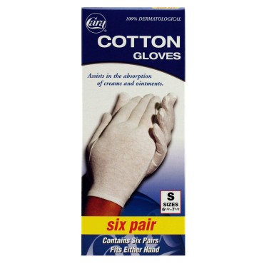 CARA Moisturizing Eczema Cotton Gloves, Small, 6 P...